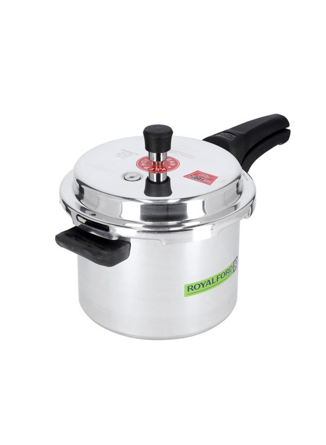 Royalford 5L Aluminium Pressure Cooker Induction Compaitable Uniform Heating Convenient To Use Multicolour 38 x 25 x 20cm - Image 1