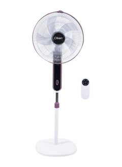 Clikon 16-Inch Pedestal Fan With Remote 45 W CK2816 White/Pink  - Image 1