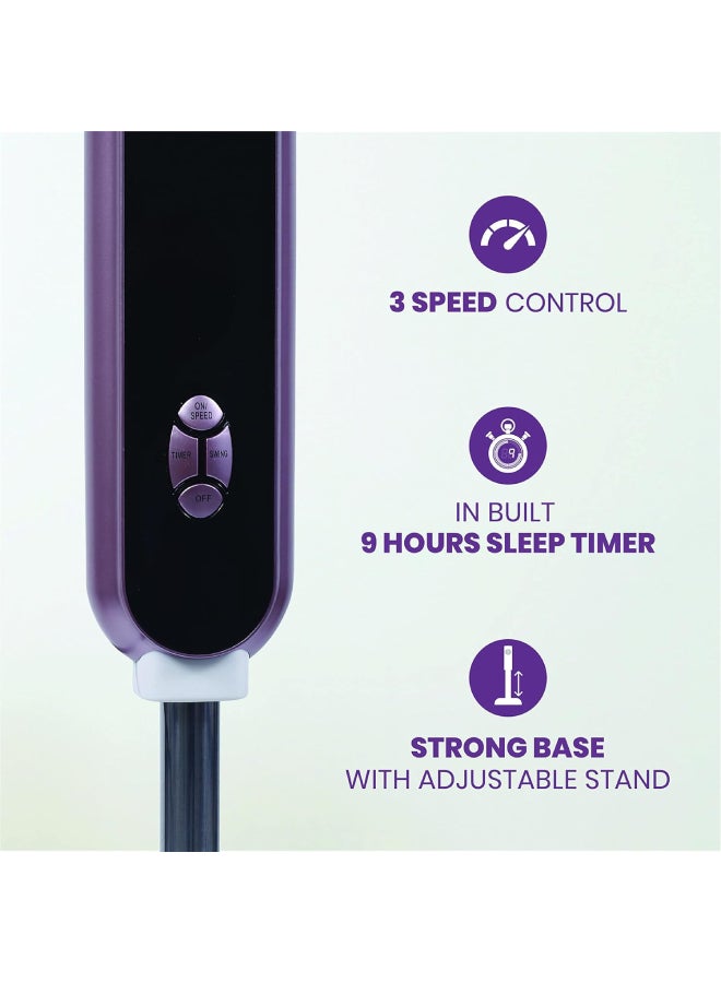 Clikon 16 Inch Turbo Pedesta Bliss Stand Fan with Digital Display and Remote Control, Strong Safety Grill, Adjustable Base Height 50 W CK2816 White/Pink - Image 3