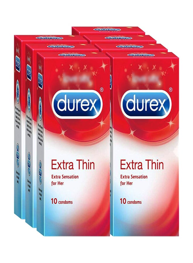 Durex Extra Thin Condoms - 10 Count (Pack of 7)