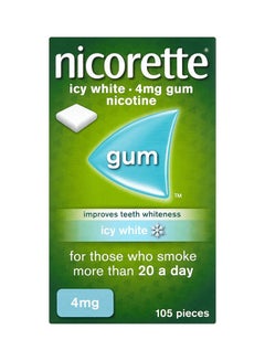 nicorette 105-Piece Icy White Teeth Whiteness And Smoking Aid Chewing Gum 4Mg  - Image 1
