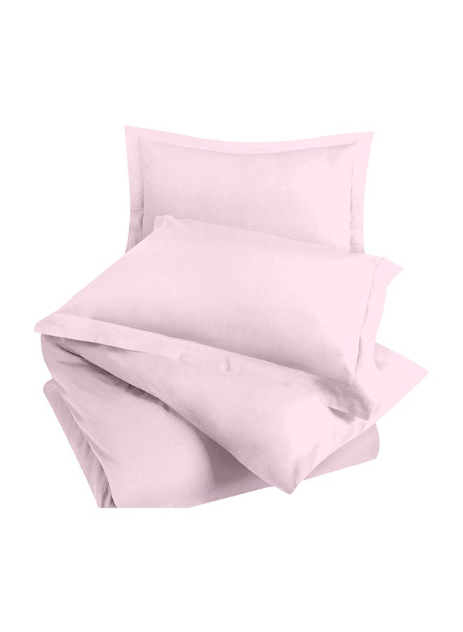 CASAVIA 3-Piece 400 Thread Count 100% Cotton Solid Luxury Queen Size Duvet Cover Set Includes 2xPillow Cover 20x26 inch, 1xDuvet Cover Cotton Light Pink 90x90inch  - Image 4