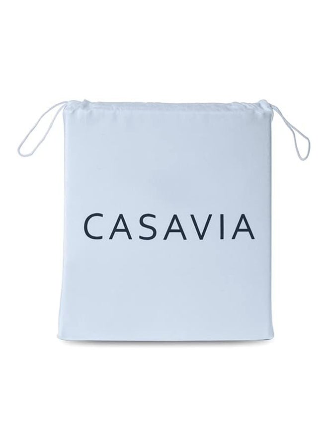 CASAVIA 3-Piece 400 Thread Count 100% Cotton Solid Luxury King Size Duvet Cover Set Includes 2xPillow Cover 20x36 inch, 1xDuvet Cover Cotton Light Blue 104x90inch  - Image 5