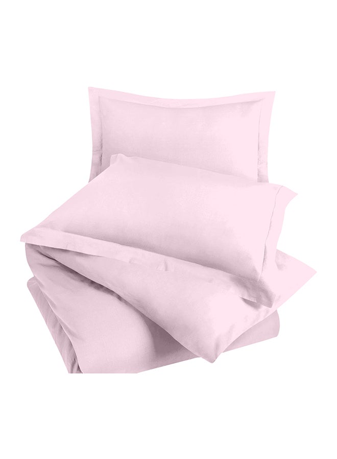 CASAVIA 3-Piece 400 Thread Count 100% Cotton Solid Luxury King Size Duvet Cover Set Includes 2xPillow Cover 20x36 inch, 1xDuvet Cover Cotton Light Pink 104x90inch  - Image 4