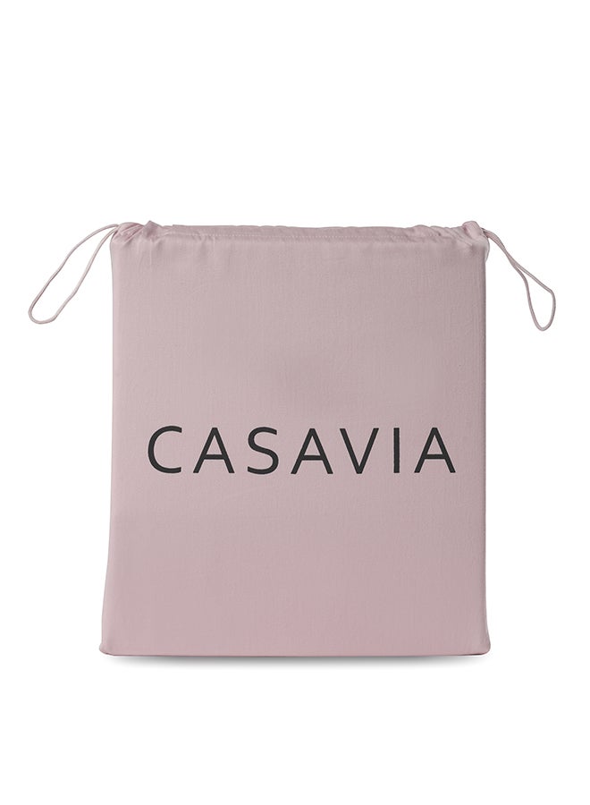 CASAVIA 3-Piece 400 Thread Count 100% Cotton Solid Luxury King Size Duvet Cover Set Includes 2xPillow Cover 20x36 inch, 1xDuvet Cover Cotton Light Pink 104x90inch  - Image 5