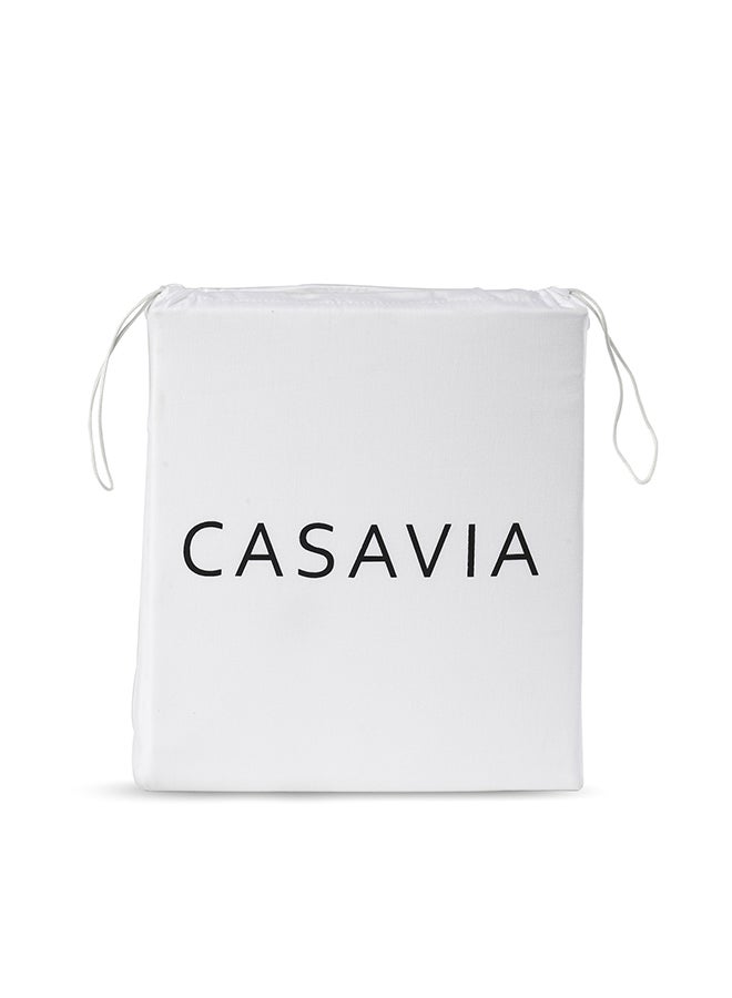CASAVIA 3-Piece 400 Thread Count 100% Cotton Solid Luxury Twin Size Bed Sheet Set Includes 1xFitted Sheet 39x75+14 inch 1xPillow Cover 20x30 inch 1xFlat Sheet Cotton Cotton White 66x96inch  - Image 5