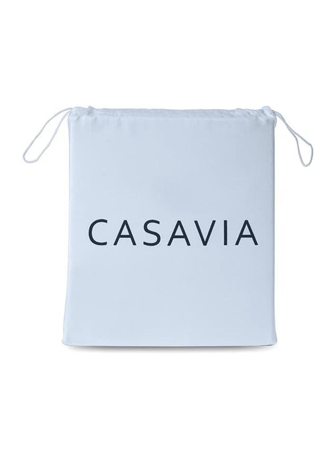CASAVIA 3-Piece 400 Thread Count 100% Cotton Solid Luxury Twin Size Bed Sheet Set Includes 1xFitted Sheet 39x75+14 inches 1xPillow Cover 20x30 inch 1xFlat Sheet Cotton Cotton Light Blue 66x96inch  - Image 5