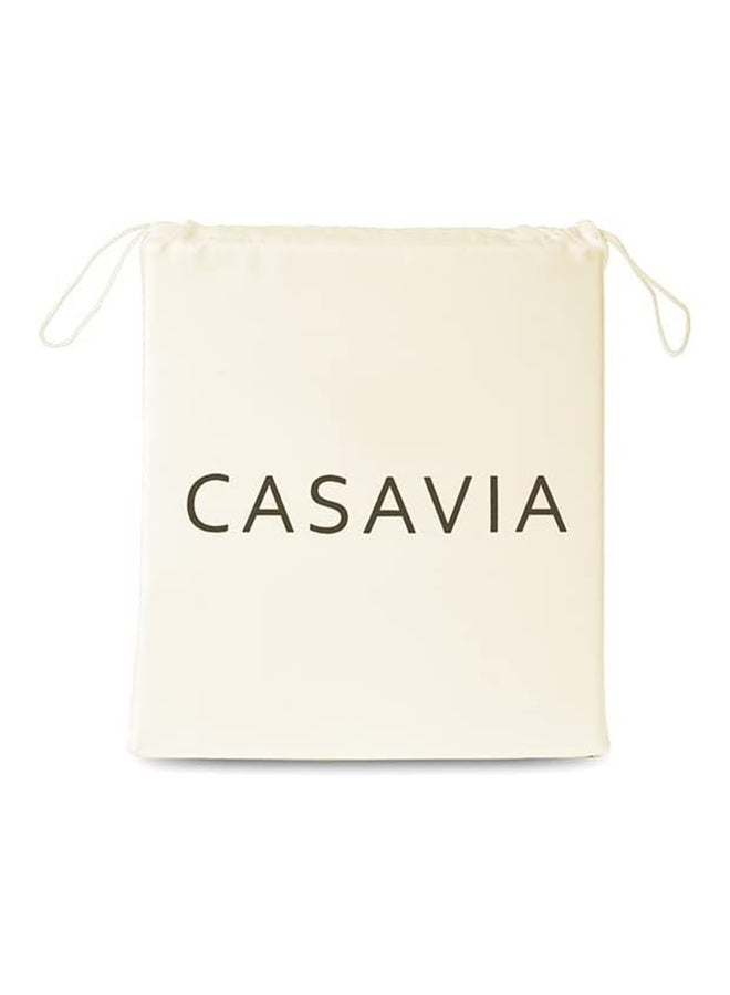 CASAVIA 3-Piece 400 Thread Count 100% Cotton Solid Luxury Twin Size Bed Sheet Set Includes 1xFitted Sheet 39x75+14 inch1xPillow Cover 20x30 inch 1xFlat Sheet Cotton Cotton Cream 66x96inch  - Image 5