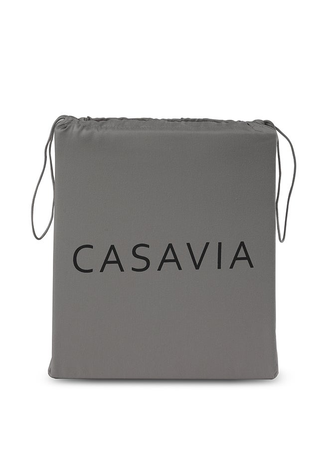 CASAVIA 3-Piece 400 Thread Count 100% Cotton Solid Luxury Twin Size Bed Sheet Set Includes 1xFitted Sheet 39x75+14 inch 1xPillow Cover 20x30 inch 1xFlat Sheet Cotton Cotton Grey 66x96inch  - Image 5