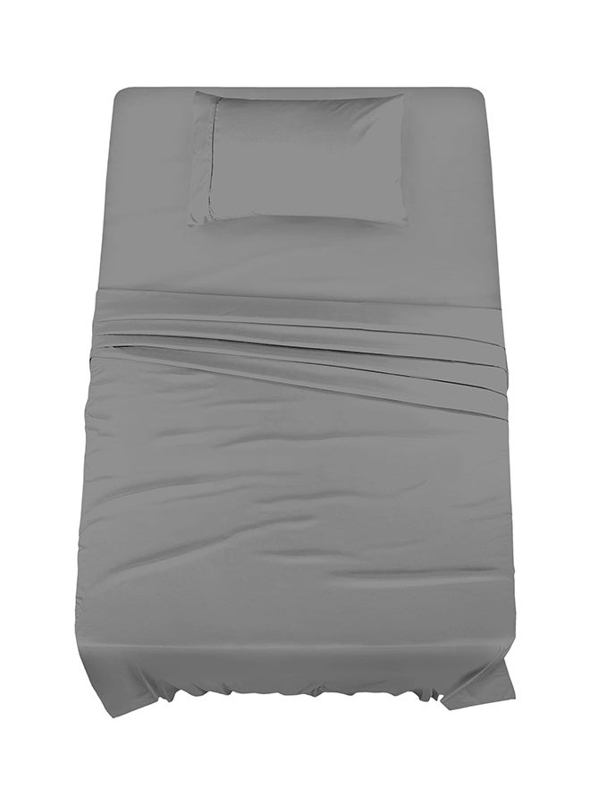 CASAVIA 3-Piece 400 Thread Count 100% Cotton Solid Luxury Twin Size Bed Sheet Set Includes 1xFitted Sheet 39x75+14 inch 1xPillow Cover 20x30 inch 1xFlat Sheet Cotton Cotton Grey 66x96inch  - Image 1