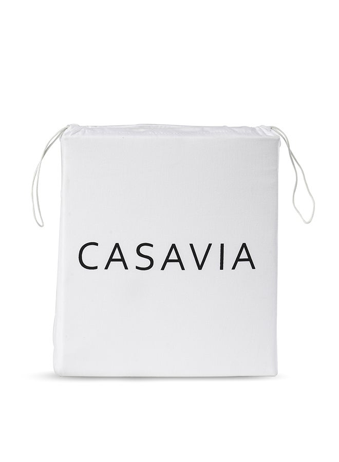 CASAVIA 3-Piece 400 Thread Count 100% Cotton Solid Luxury Twin XL Bed Sheet Set Includes 1xFitted Sheet 39x80+14 inch 1xPillow Cover 20x30 inch 1xFlat Sheet Cotton Cotton White 66x102inch  - Image 5