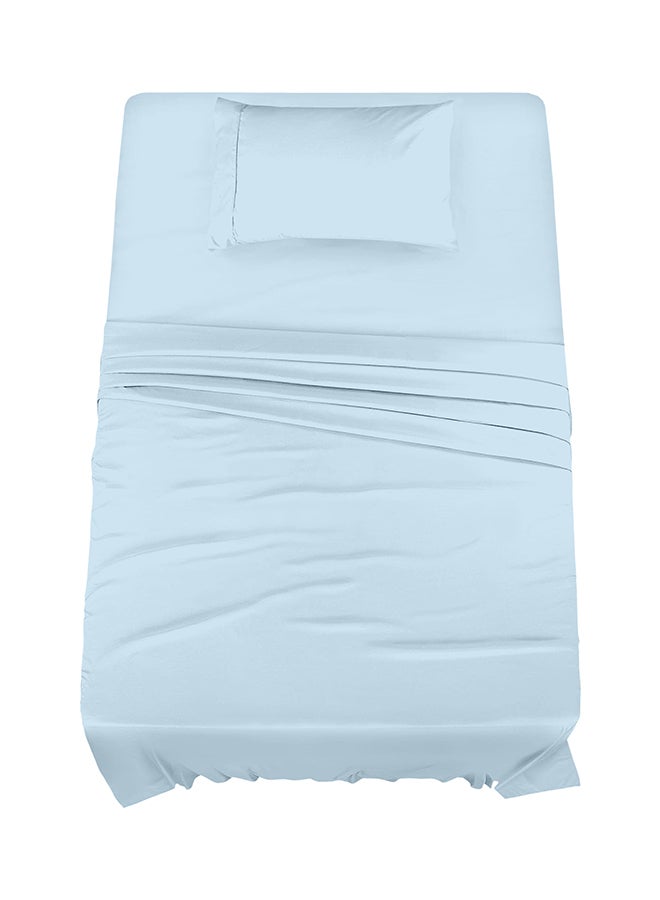 CASAVIA 3-Piece 400 Thread Count 100% Cotton Solid Luxury Twin XL Bed Sheet Set Includes 1xFitted Sheet 39x80+14 inch 1xPillow Cover 20x30 inch 1xFlat Sheet Cotton Cotton Light Blue 66x102inch  - Image 1