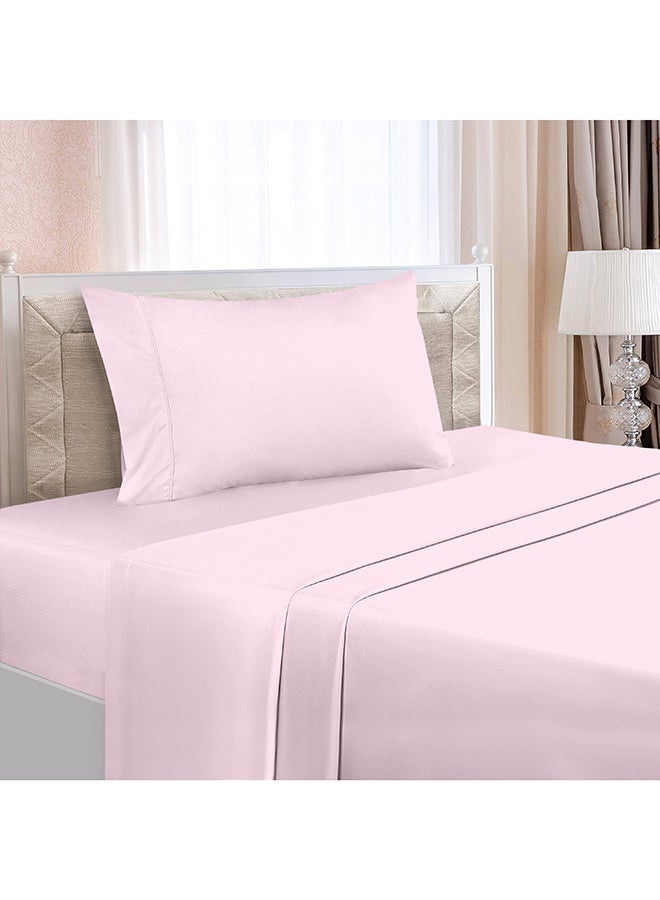 CASAVIA 3-Piece 400 Thread Count 100% Cotton Solid Luxury Twin XL Bed Sheet Set Includes 1xFitted Sheet 39x80+14 inch 1xPillow Cover 20x30 inch 1xFlat Sheet Cotton Cotton Pink 66x102inch  - Image 2