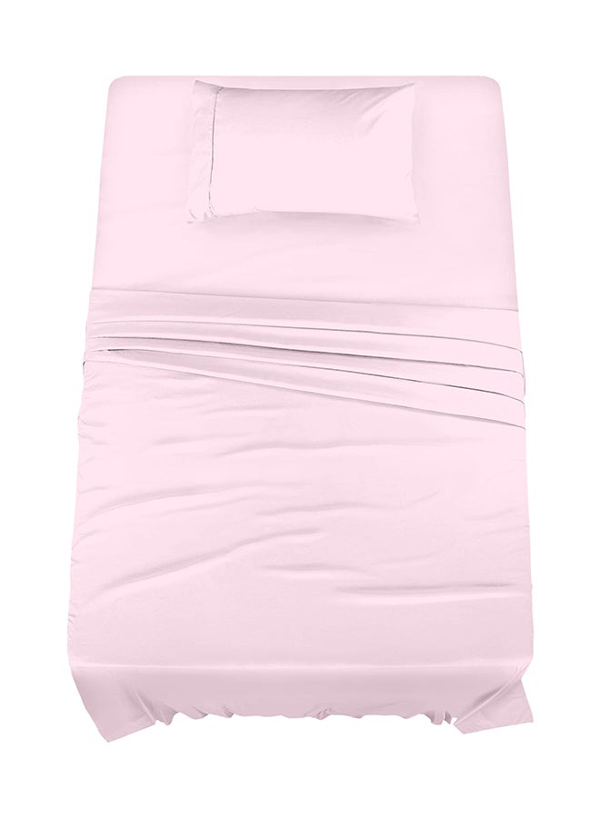 CASAVIA 3-Piece 400 Thread Count 100% Cotton Solid Luxury Twin XL Bed Sheet Set Includes 1xFitted Sheet 39x80+14 inch 1xPillow Cover 20x30 inch 1xFlat Sheet Cotton Cotton Pink 66x102inch  - Image 1