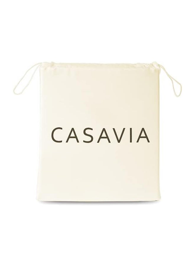 CASAVIA - 3-Piece 400 Thread Count 100% Cotton Solid Luxury Twin XL Bed Sheet Set Includes 1xFitted Sheet 39x80+14 inch 1xPillow Cover 20x30 inch 1xFlat Sheet Cotton Cotton Cream 66x102inch - Image 1