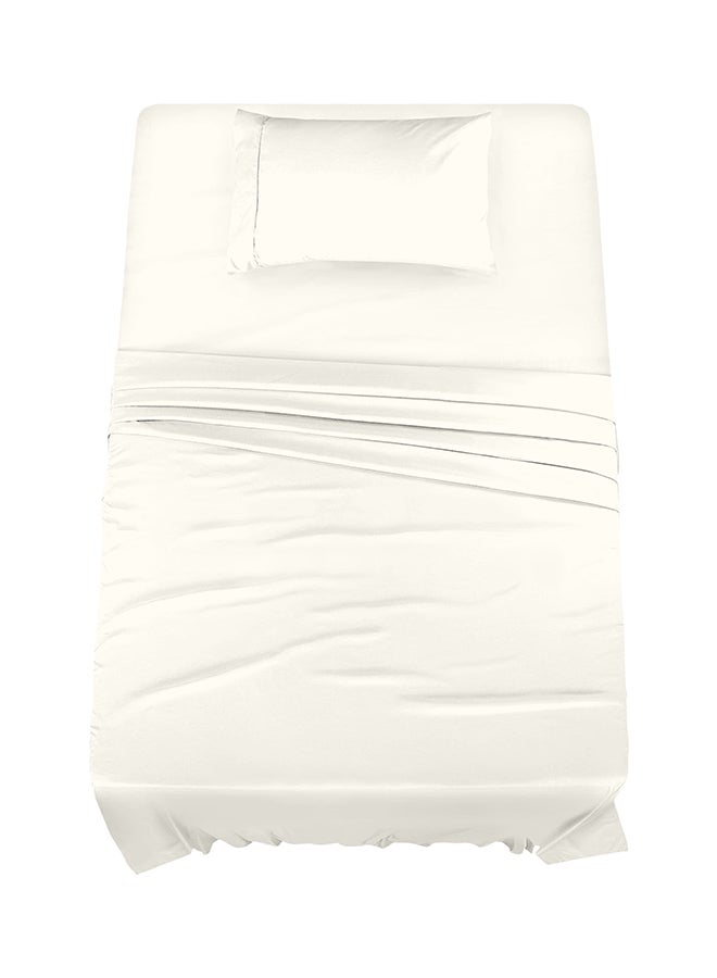 CASAVIA - 3-Piece 400 Thread Count 100% Cotton Solid Luxury Twin XL Bed Sheet Set Includes 1xFitted Sheet 39x80+14 inch 1xPillow Cover 20x30 inch 1xFlat Sheet Cotton Cotton Cream 66x102inch - Image 1