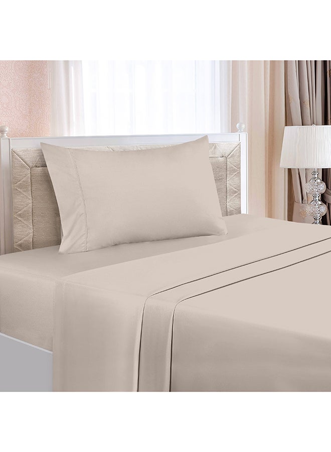 CASAVIA 3-Piece 400 Thread Count 100% Cotton Solid Luxury Twin XL Bed Sheet Set Includes 1xFitted Sheet 39x80+14 inch 1xPillow Cover 20x30 inch 1xFlat Sheet Cotton Cotton Taupe 66x102inch  - Image 2