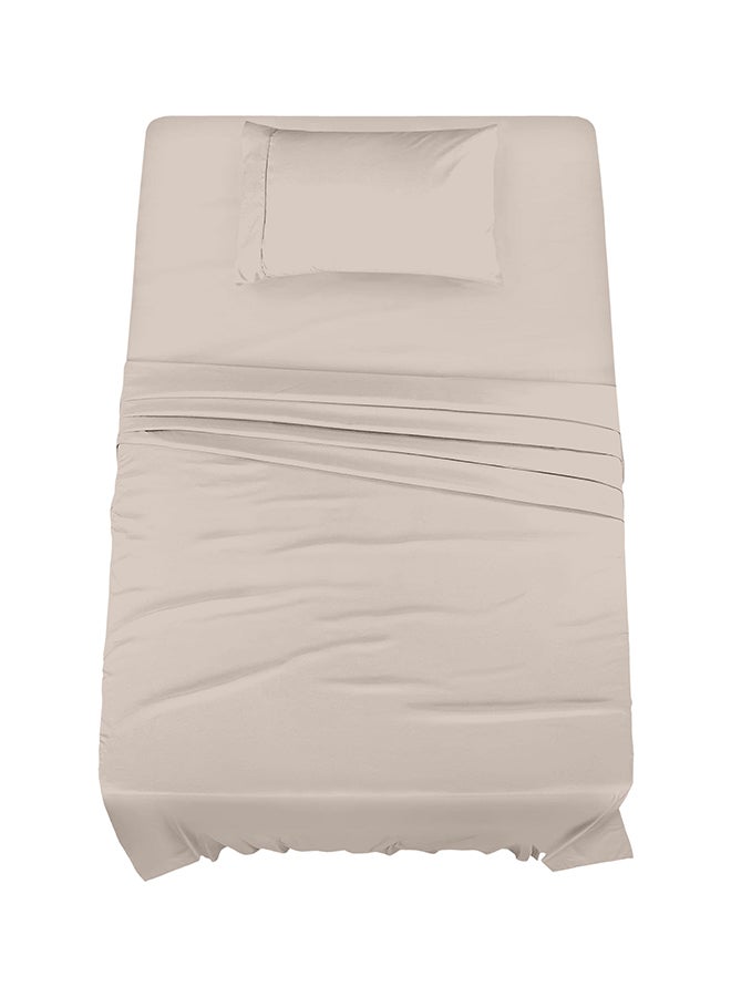 CASAVIA 3-Piece 400 Thread Count 100% Cotton Solid Luxury Twin XL Bed Sheet Set Includes 1xFitted Sheet 39x80+14 inch 1xPillow Cover 20x30 inch 1xFlat Sheet Cotton Cotton Taupe 66x102inch  - Image 1