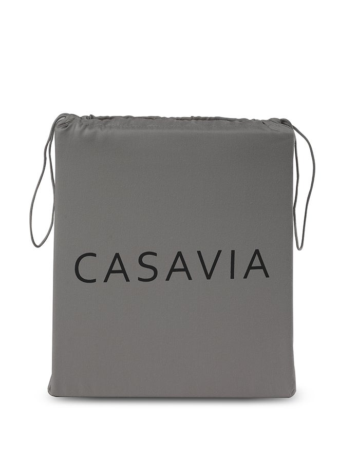 CASAVIA 3-Piece 400 Thread Count 100% Cotton Solid Luxury Twin XL Bed Sheet Set Includes 1xFitted Sheet 39x80+14 inch 1xPillow Cover 20x30 inch 1xFlat Sheet Cotton Cotton Grey 66x102inch  - Image 5