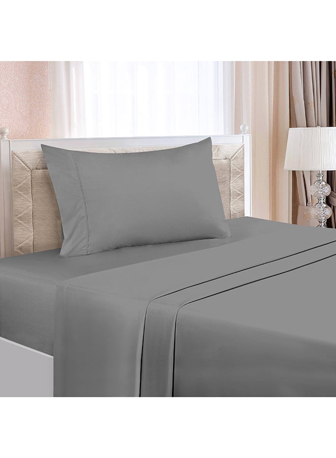 CASAVIA 3-Piece 400 Thread Count 100% Cotton Solid Luxury Twin XL Bed Sheet Set Includes 1xFitted Sheet 39x80+14 inch 1xPillow Cover 20x30 inch 1xFlat Sheet Cotton Cotton Grey 66x102inch  - Image 2