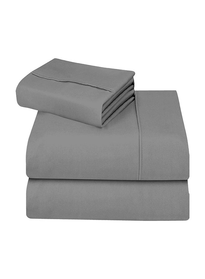 CASAVIA 3-Piece 400 Thread Count 100% Cotton Solid Luxury Twin XL Bed Sheet Set Includes 1xFitted Sheet 39x80+14 inch 1xPillow Cover 20x30 inch 1xFlat Sheet Cotton Cotton Grey 66x102inch  - Image 4