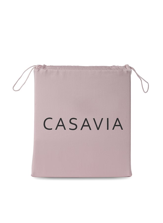 CASAVIA 4-Piece 400 Thread Count 100% Cotton Solid Luxury Twin XL Bed Sheet Set Includes 1xFitted Sheet 39x80+14 inch 2xPillow Cover 20x30 inch 1xFlat Sheet Cotton Cotton Pink 66x102inch  - Image 5