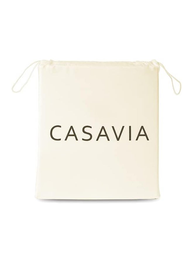 CASAVIA - 4-Piece 400 Thread Count 100% Cotton Solid Luxury Twin XL Bed Sheet Set Includes 1xFitted Sheet 39x80+14 inch 2xPillow Cover 20x30 inch 1xFlat Sheet Cotton Cotton Cream 66x102inch - Image 1
