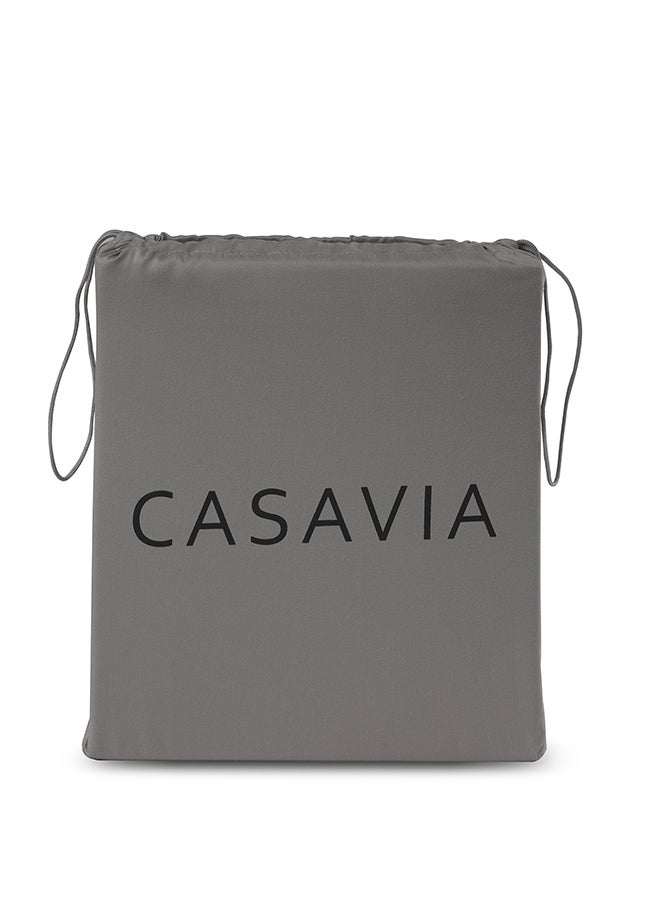 CASAVIA 4-Piece 400 Thread Count 100% Cotton Solid Luxury Twin XL Bed Sheet Set Includes 1xFitted Sheet 39x80+14 inch 2xPillow Cover 20x30 inch 1xFlat Sheet Cotton Cotton Grey 66x102inch  - Image 5