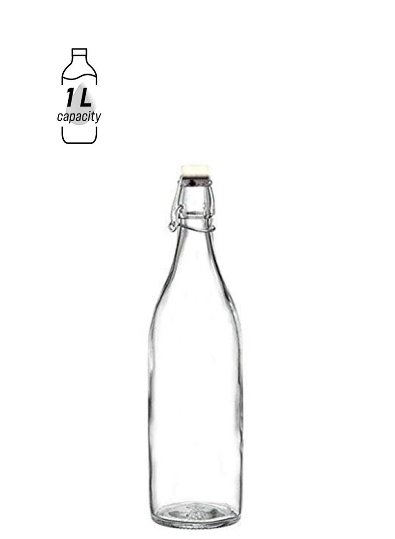 Satyam Kraft Glass Water Bottle Clear 1000ml - Image 1