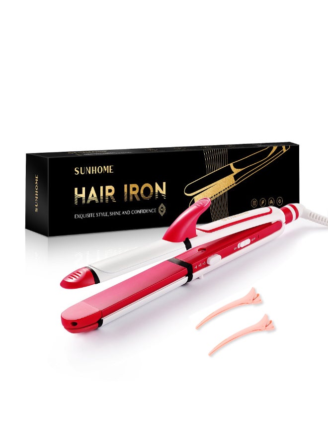 Sunhome 3-In-1 Hair Curler With Crimper And Straightener White/Red 350mm  - Image 1