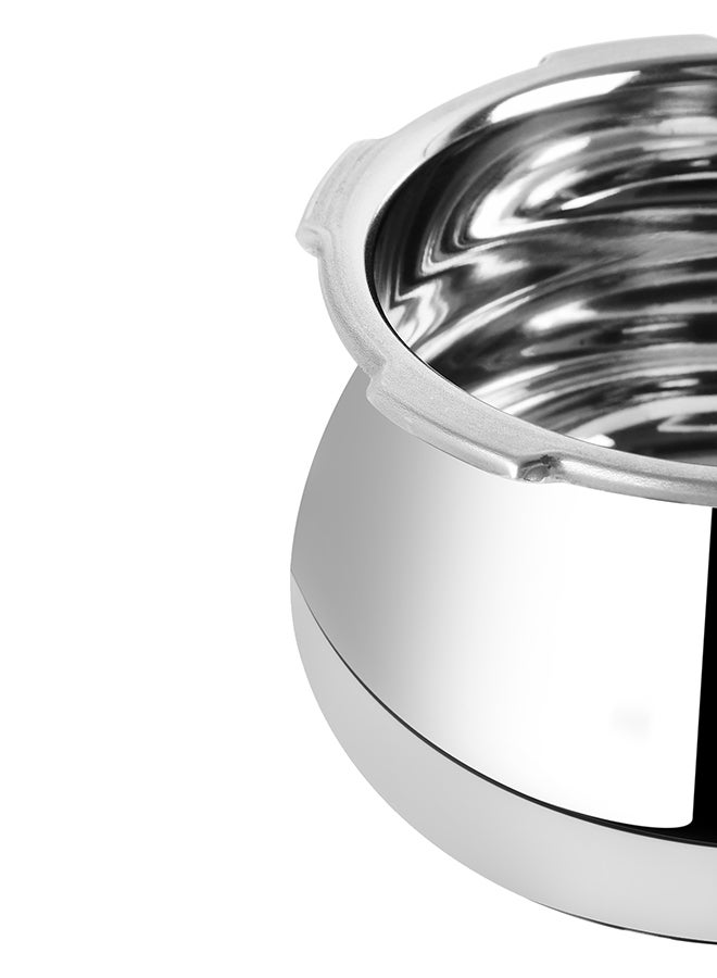 Prestige Deluxe Alpha Svachh Baby Handi Stainless Steel Pressure Cooker with Lid Black/Silver 2Liters - Image 5