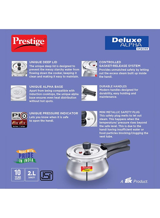 Prestige - Deluxe Alpha Svachh Stainless Steel Spillage Control Pressure Cooker Silver 3Liters - Image 1