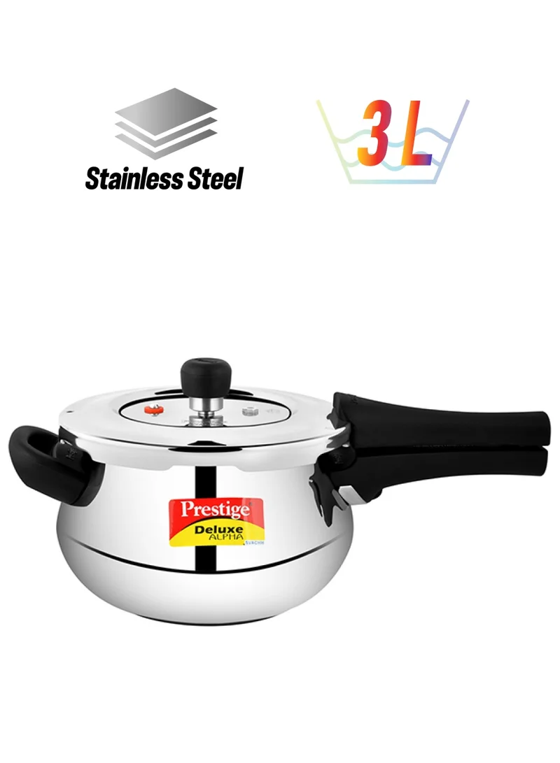 Prestige Deluxe Alpha Svachh Stainless Steel Spillage Control Pressure Cooker