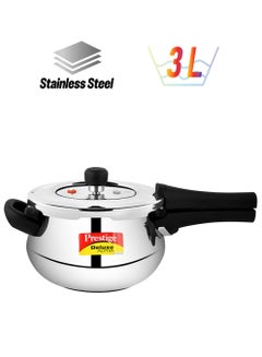 Prestige Deluxe Alpha Svachh Stainless Steel Spillage Control Pressure Cooker Silver 3Liters  - Image 1