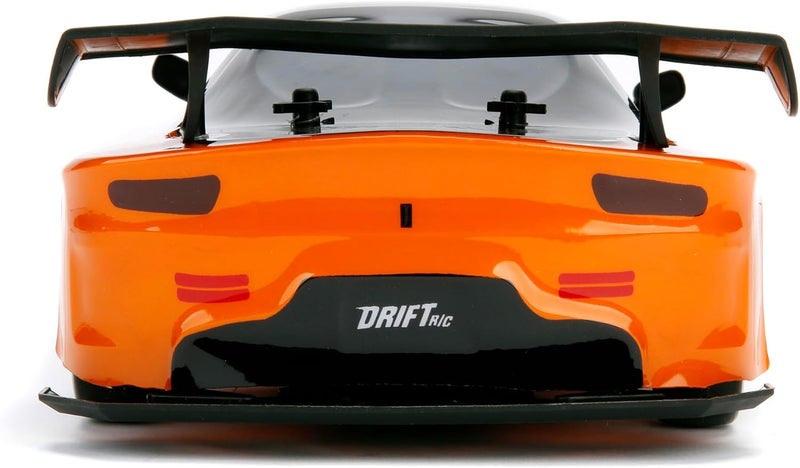 JADA 6-Piece Fast And Furious Remote Control Drift Mazda Car Kit with Opening Doors, Freewheel Vehicle, 1:10 Scale, Orange/Black - Image 5