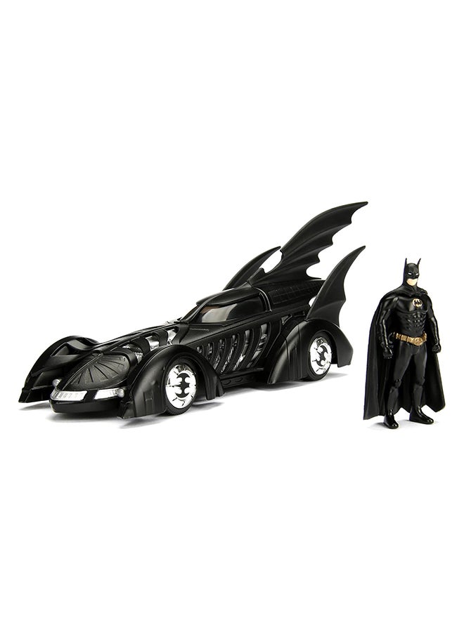 JADA Toys Metal Die-Cast Batman Forever Batmobile Figure, Toys for Kids and Adults – 1:24 Scale, Black - Image 1
