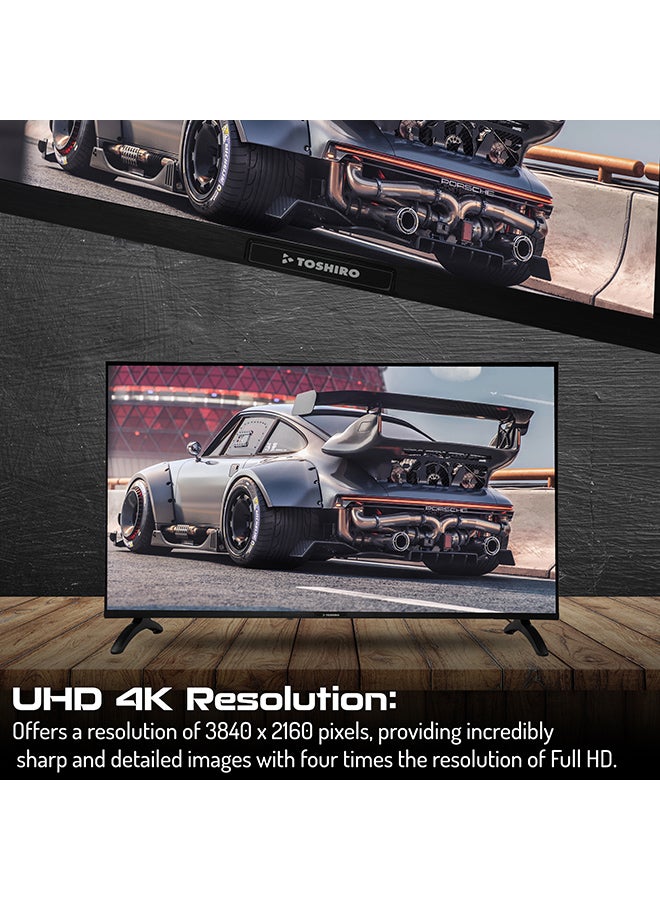 Toshiro 50 Inch 4K UHD Smart LED TV | Android OS | Built-In Wi-Fi & DLNA | HDMI & USB Ports | Smart Apps including Twitter, Facebook, and Skype | Quad-Core Processor | 60Hz | 2 Year Warranty - TRO4K50SLED/TRO504KSLED2 Black - Image 3
