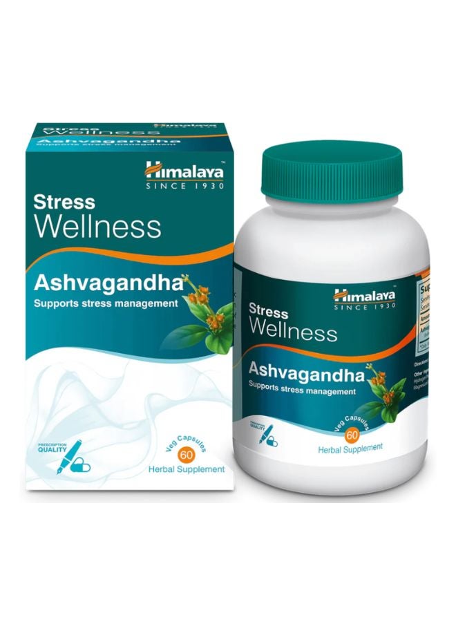 Himalaya - Ashvagandha, Relieves Stress and Boosts Energy, 60 Veg. Caps - Image 1