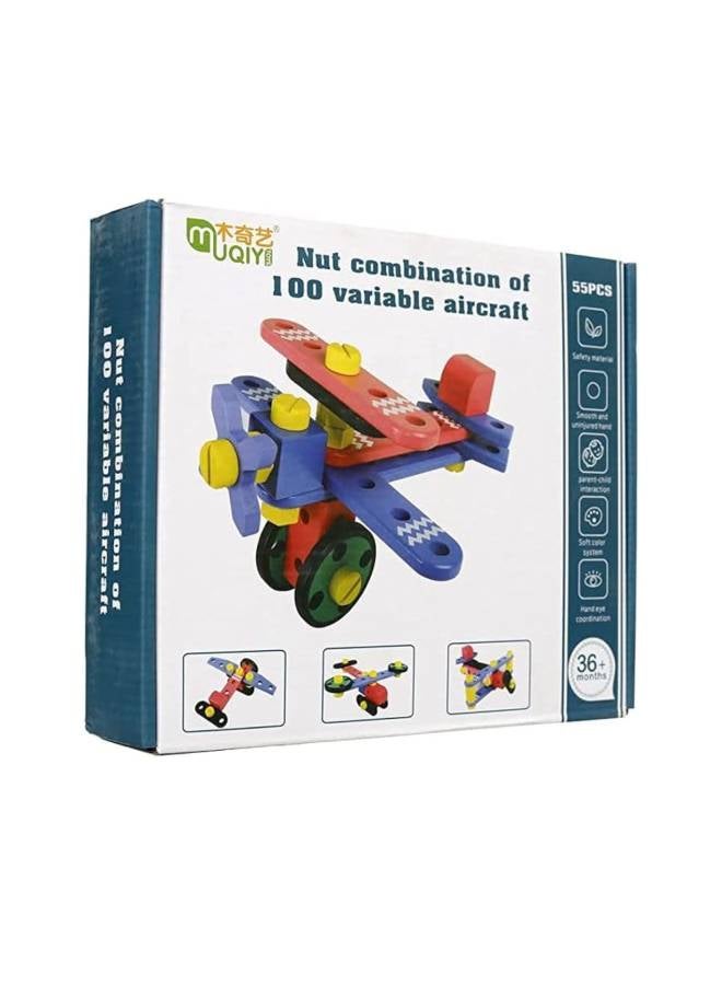 Happy Kids - 55-Piece Wooden Screw Combination Set - Image 1