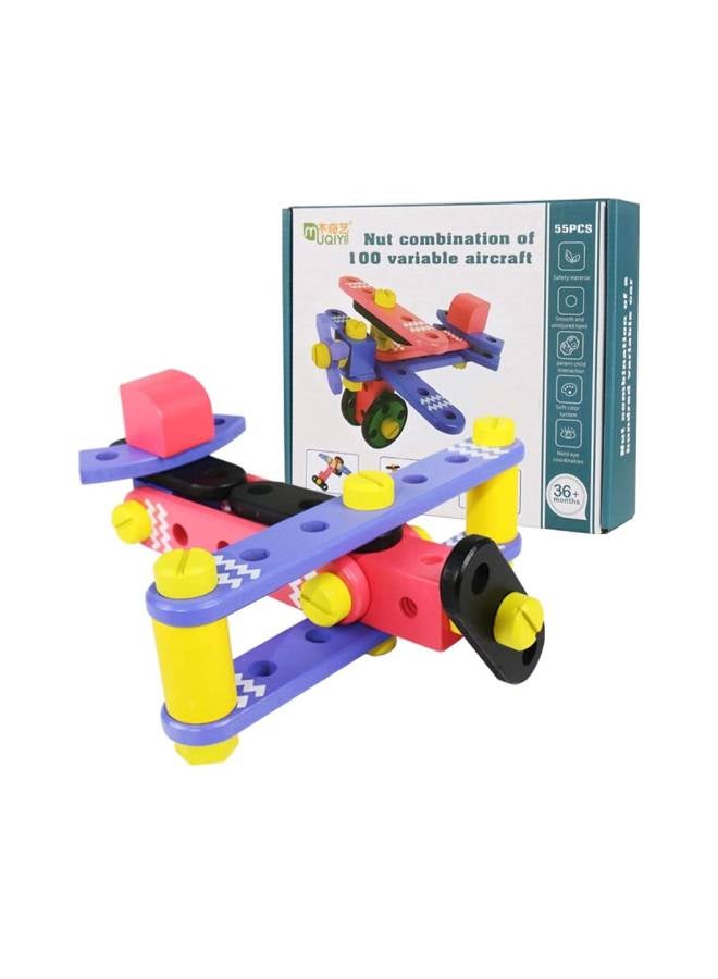 Happy Kids - 55-Piece Wooden Screw Combination Set - Image 1
