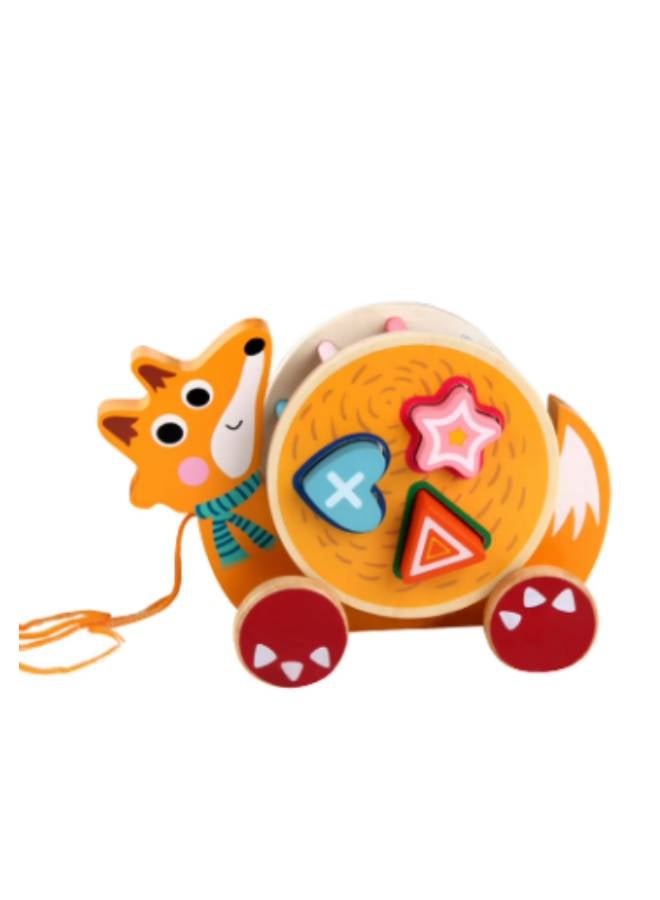 Happy Kids Wooden Animal Drag Block Car-Alligator Type  - Image 2