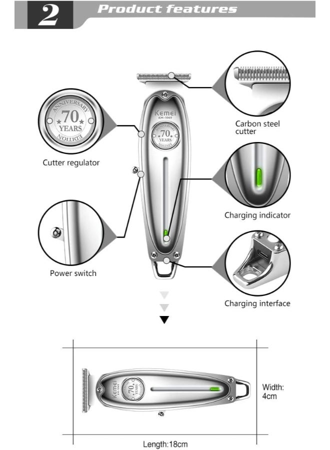 Kemei - Professional Hair Clipper KM-1949 Multicolour - Image 1
