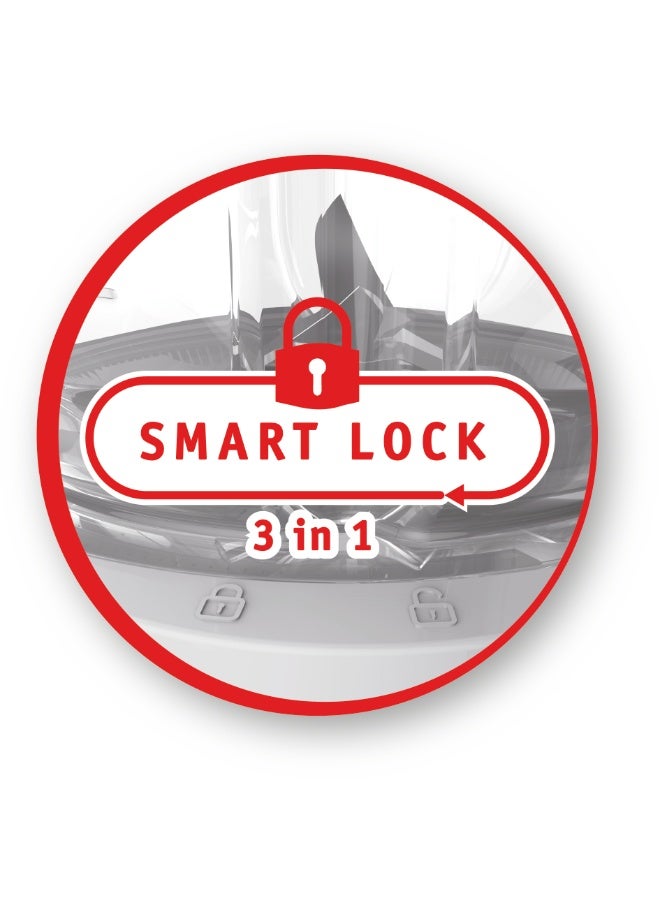 مولينكس خلاط بليند فورس 2 مزود بعدد 4 شفرات 2 L 600 W LM423127 أبيض/ شفاف - Image 4