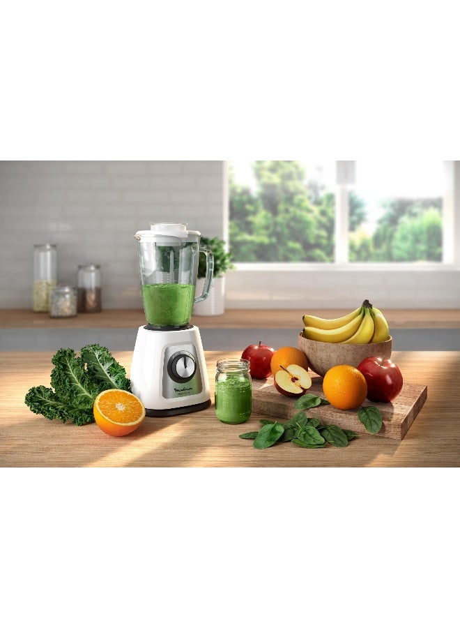 مولينكس خلاط بليند فورس إبريق زجاجي بسعة كبيرة، مريح، صحي، سعة 1.75 لترًا وقوة 700.0 وات LM435127 الأبيض/الشفاف 1.75 L 700 W LM435127 أبيض/ شفاف - Image 4