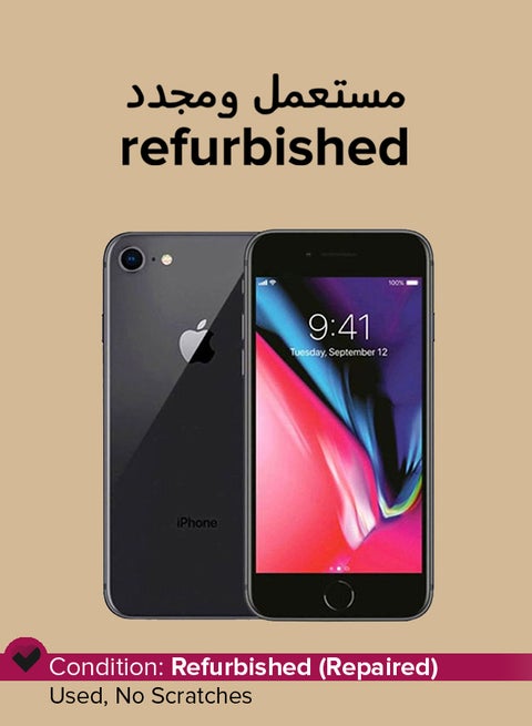 Refurbished - iPhone 8 64GB Space Gray 4G With Facetime - Middle East Version