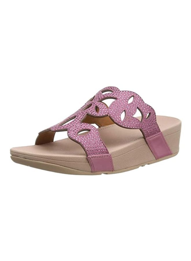 FitFlop - Elora Crystal Detail Wedge Heeled Sandals Heather Pink - Image 1