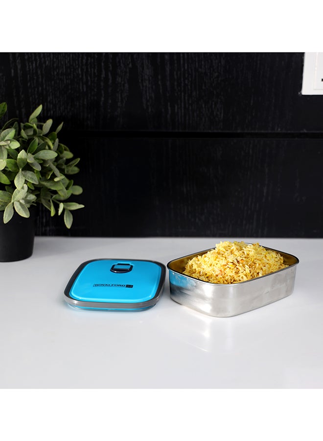 Royalford - Stainless Steel Food Container Green Lid/Silver Base 350ml - Image 1