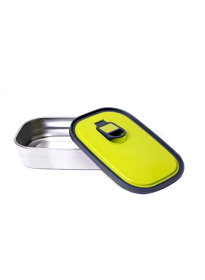 Royalford - Stainless Steel Food Container Green Lid/Silver Base 350ml - Image 1