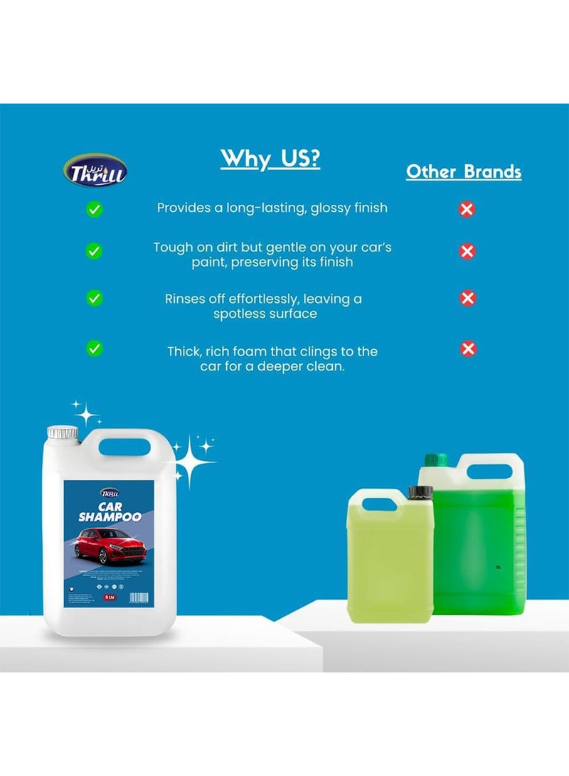 Thrill 5 Litre Car Shampoo – Powerful Foam Cleaner for Car Wash | Ideal with Pressure Washer & Car Accessories - Image 4