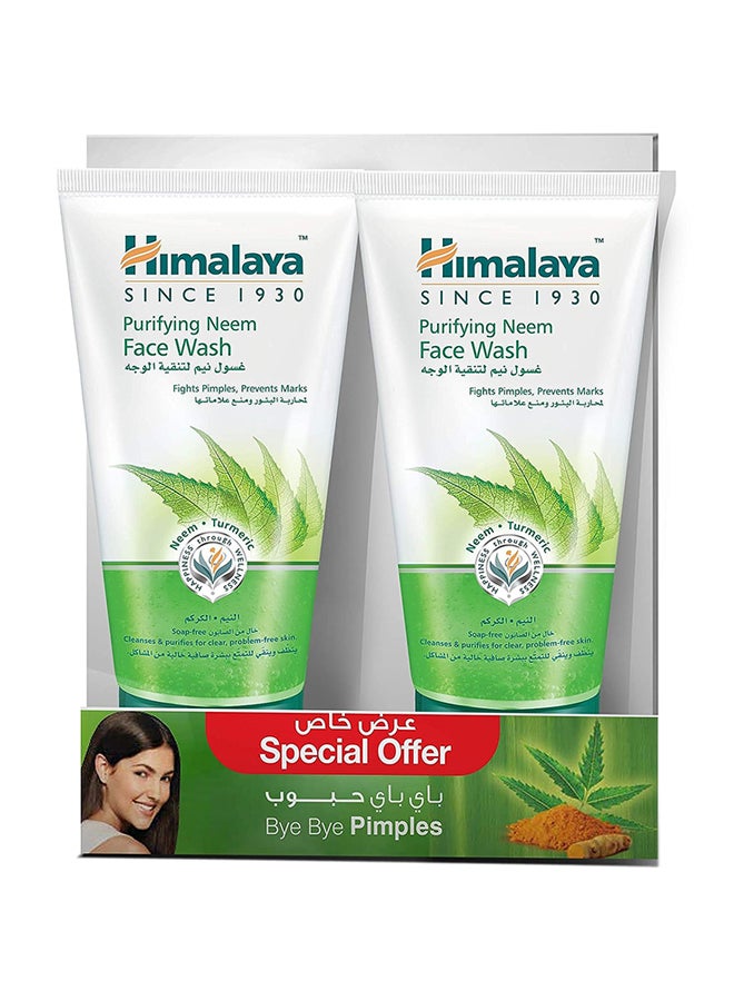 Himalaya - Purifying Neem Face Wash Give You Clear And Problem Free Skin 150ml Pack of 2 - Image 1